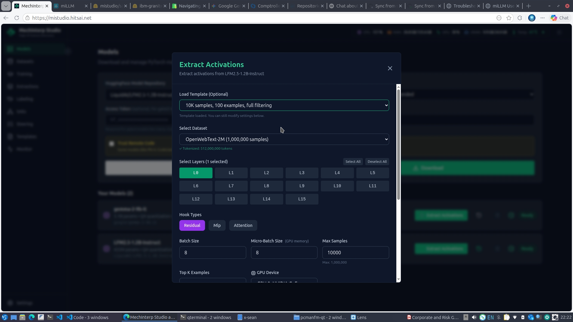 Activation Extraction Job Configuration