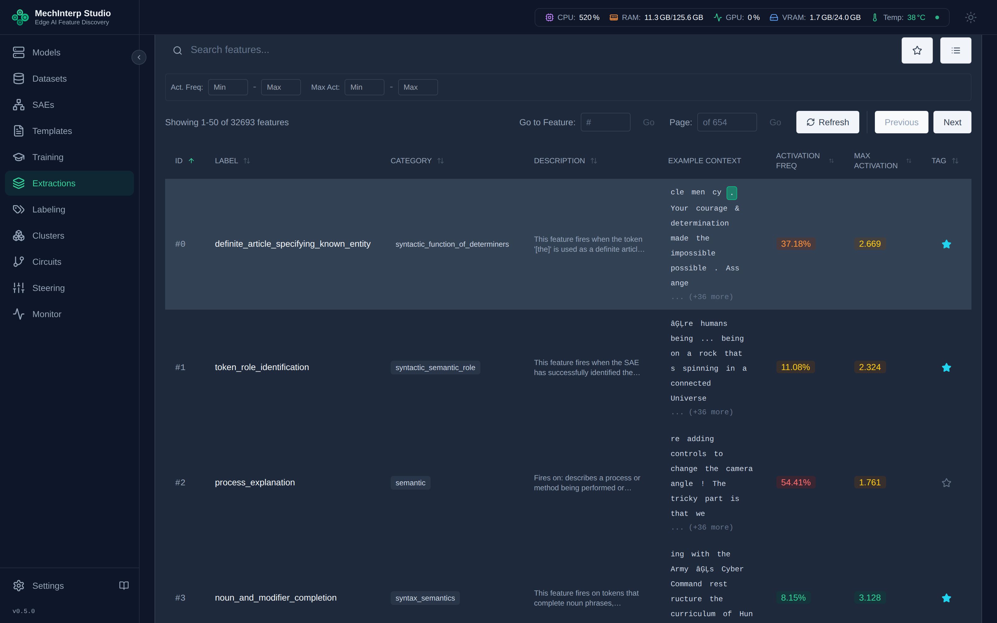 Feature list showing yellow, purple (in-flight), and aqua (completed) star colors