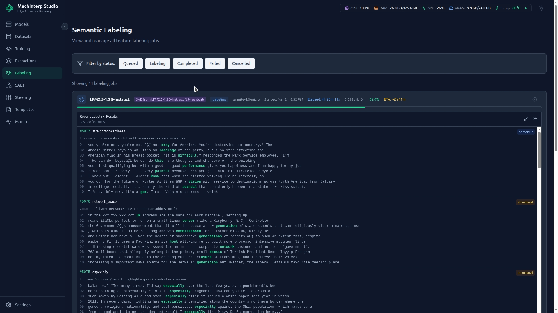 Labeling Job Progress — Real-time progress and labeled results
