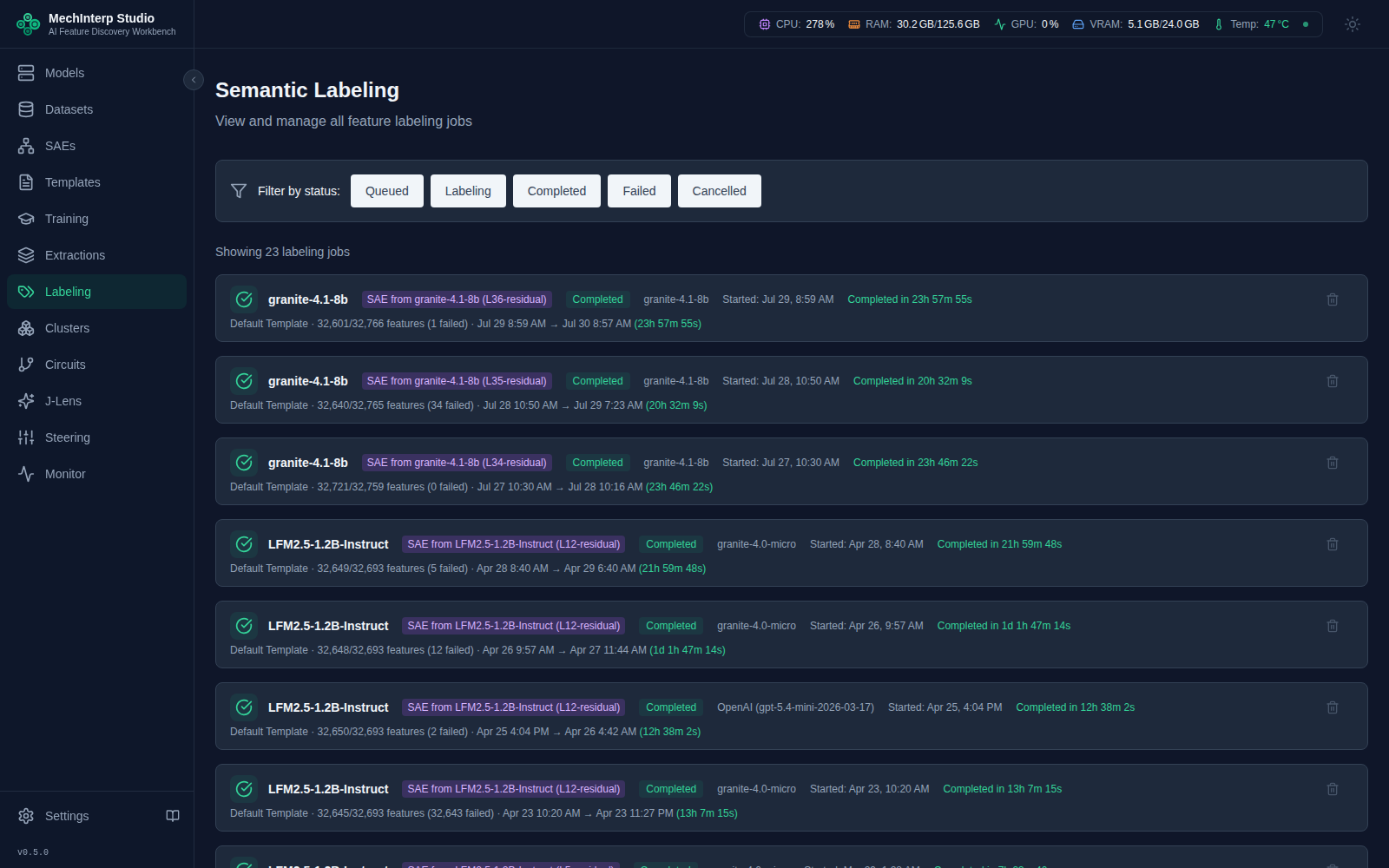 Semantic Labeling — the bulk labeling panel a trial exists to improve