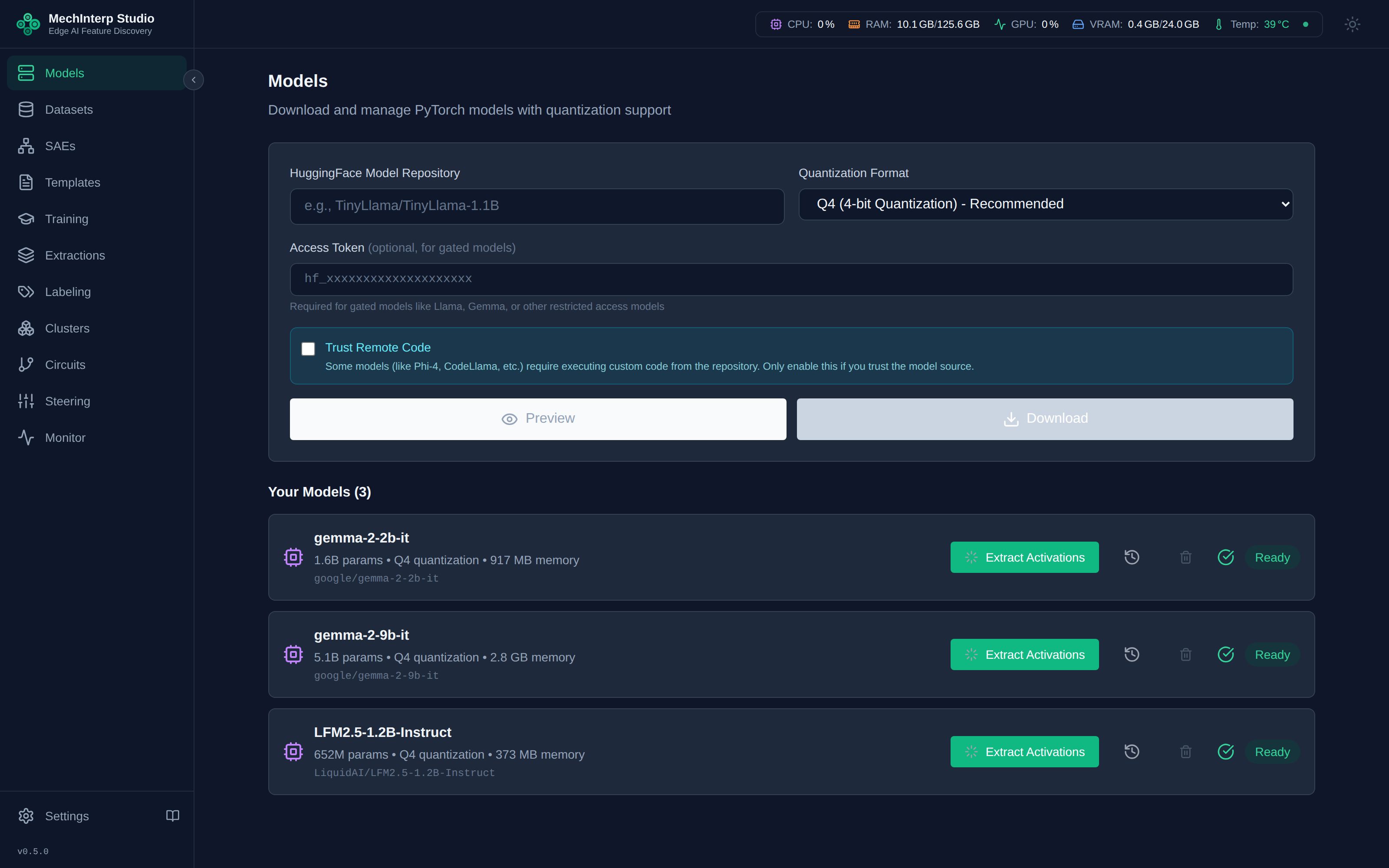 Model Preview — Architecture, parameters, and layer structure