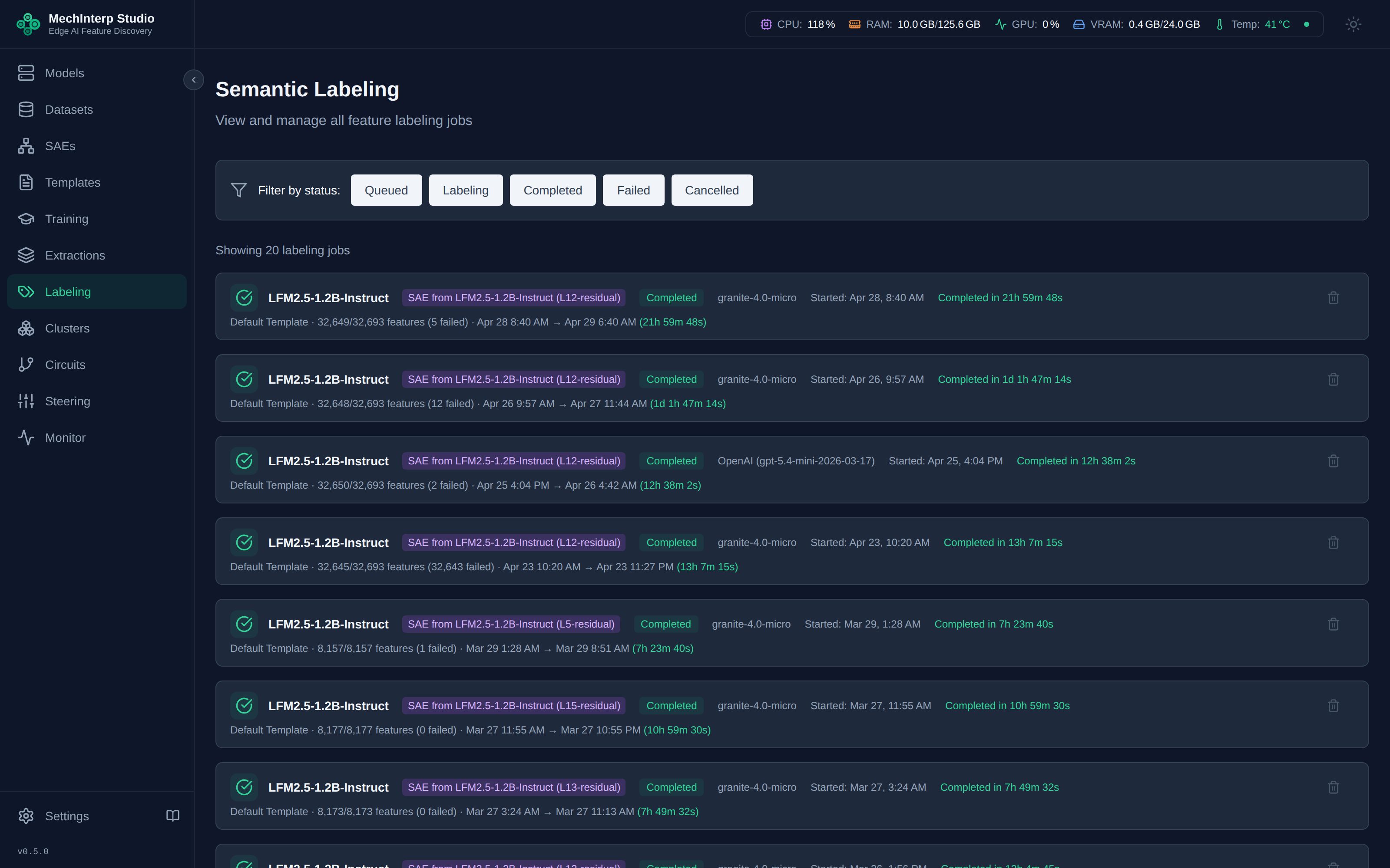 Settings — Enhanced labeling method selection